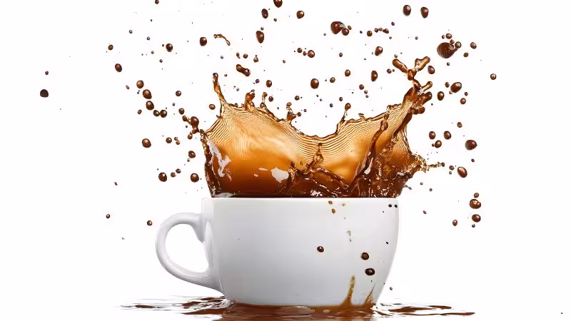 Ilustração sobre café e seus benefícios para a saúde, associada a antioxidantes, energia, foco e consumo consciente