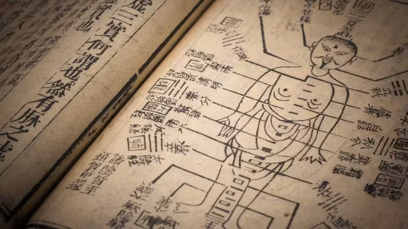 Ilustração sobre Zang Fu e a teoria dos órgãos na Medicina Tradicional Chinesa, associada a órgãos, vísceras, diagnóstico energético e equilíbrio do organismo